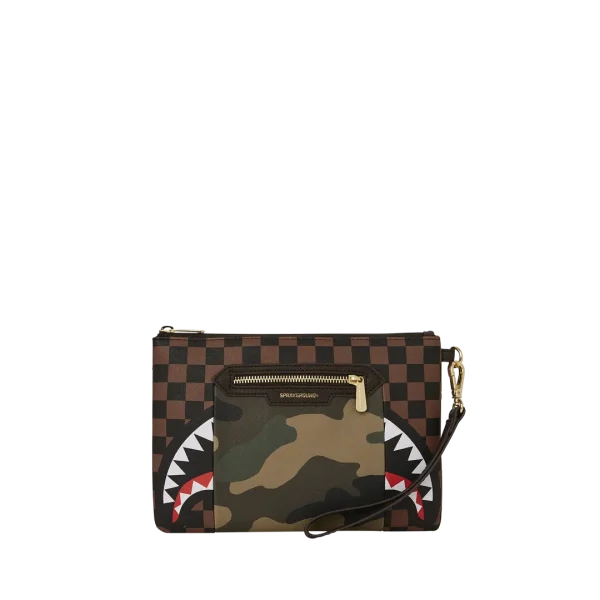 EXTERIOR GOLD ZIP POCKET SHARKS IN PARIS CROSSOVER CLUTCH