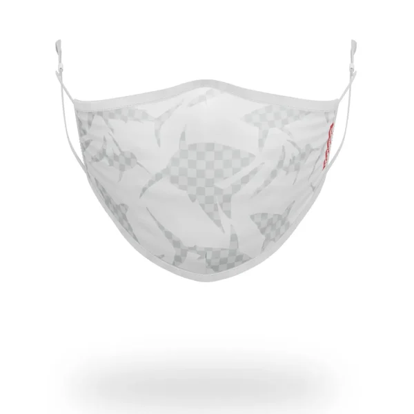SHARK CHECK (WHITE) FACE MASK